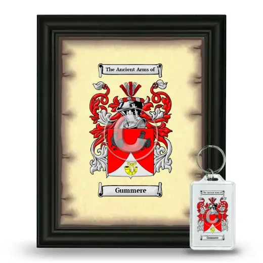 Gummere Framed Coat of Arms and Keychain - Black