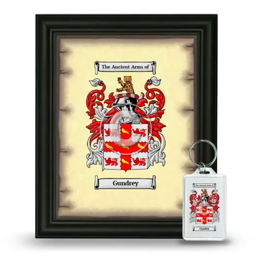 Gundrey Framed Coat of Arms and Keychain - Black