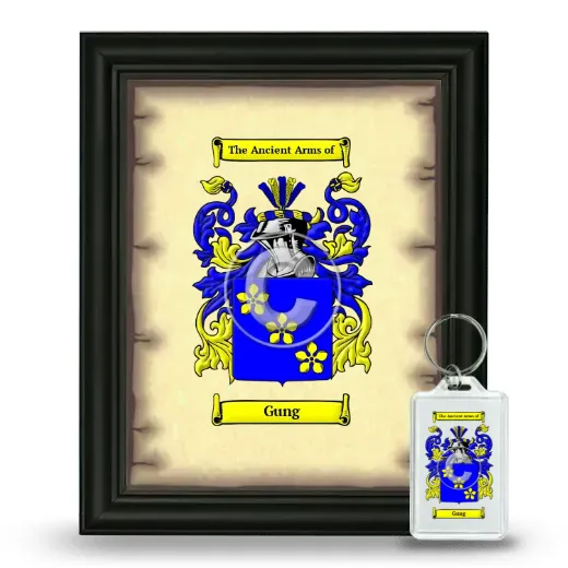 Gung Framed Coat of Arms and Keychain - Black