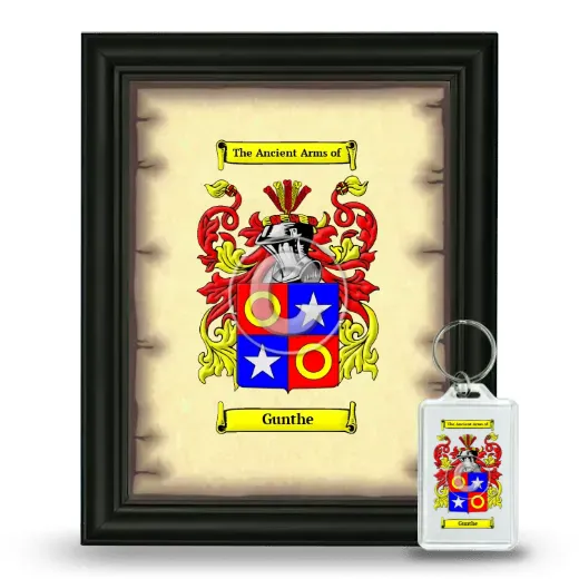Gunthe Framed Coat of Arms and Keychain - Black
