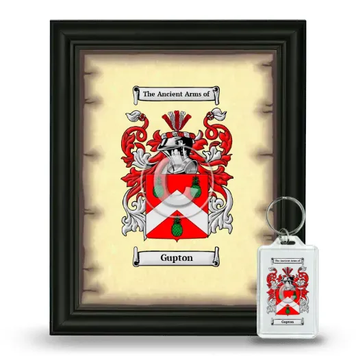 Gupton Framed Coat of Arms and Keychain - Black