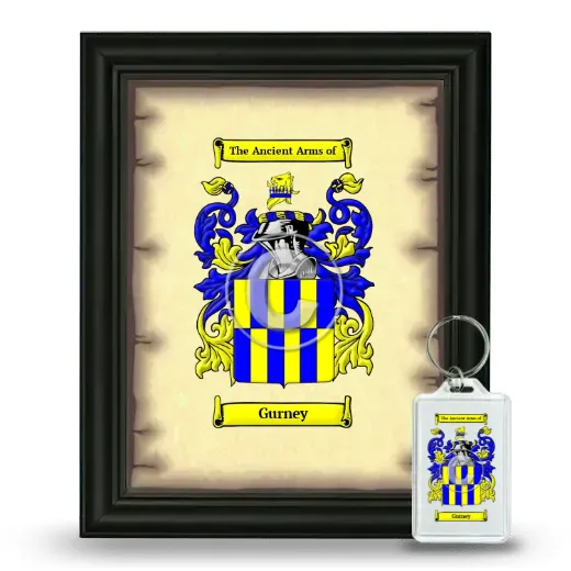 Gurney Framed Coat of Arms and Keychain - Black