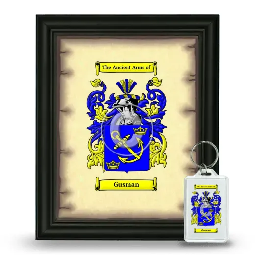 Gusman Framed Coat of Arms and Keychain - Black