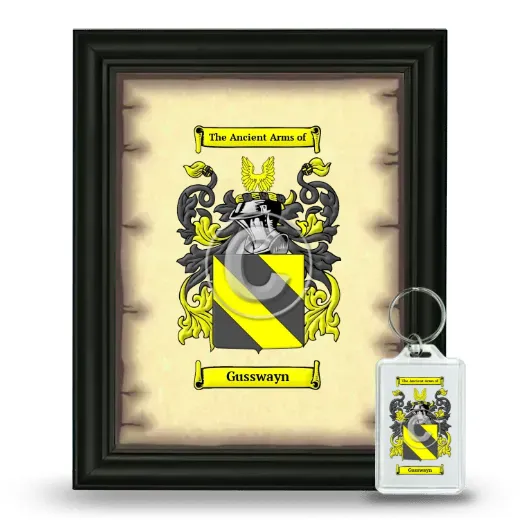 Gusswayn Framed Coat of Arms and Keychain - Black