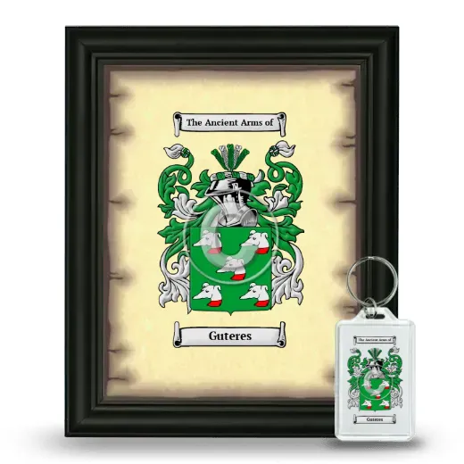 Guteres Framed Coat of Arms and Keychain - Black
