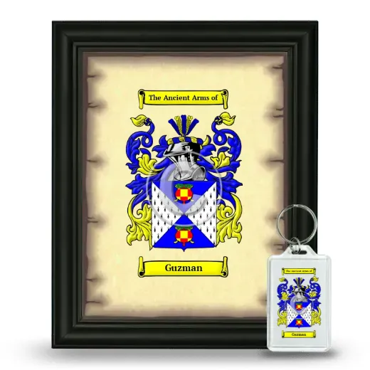 Guzman Framed Coat of Arms and Keychain - Black