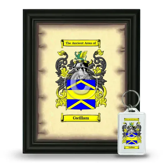 Gwillam Framed Coat of Arms and Keychain - Black