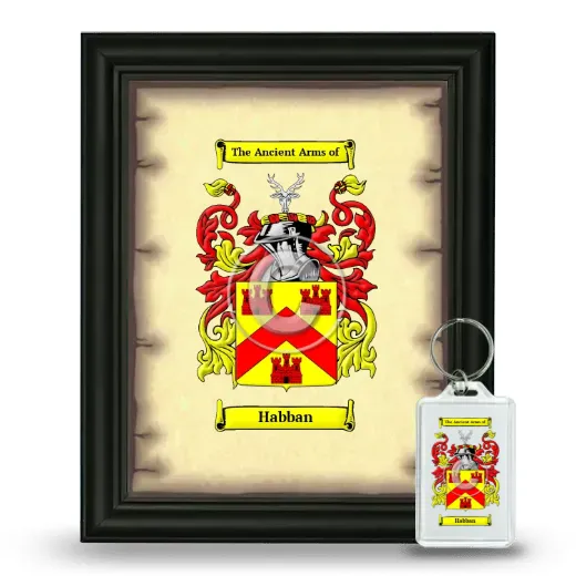 Habban Framed Coat of Arms and Keychain - Black