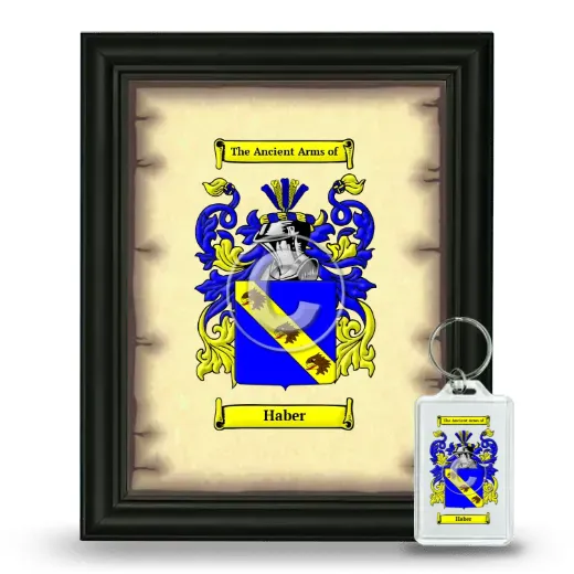 Haber Framed Coat of Arms and Keychain - Black