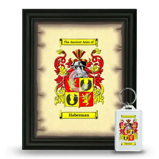 Haberman Framed Coat of Arms and Keychain - Black