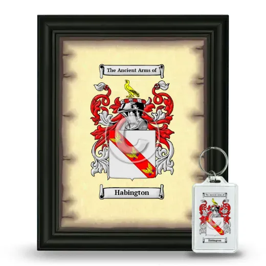 Habington Framed Coat of Arms and Keychain - Black