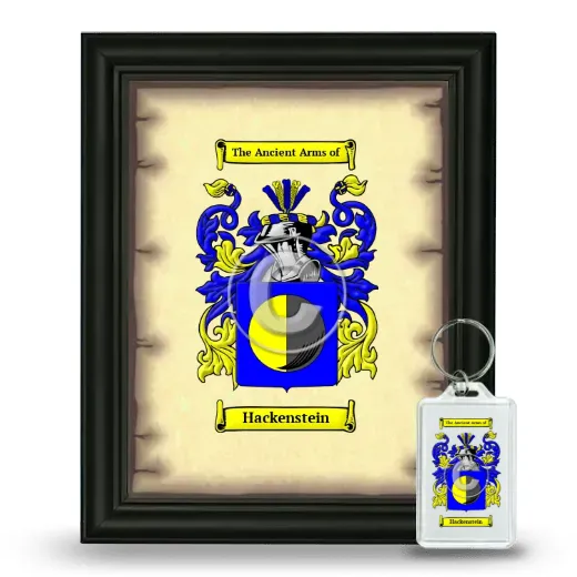 Hackenstein Framed Coat of Arms and Keychain - Black