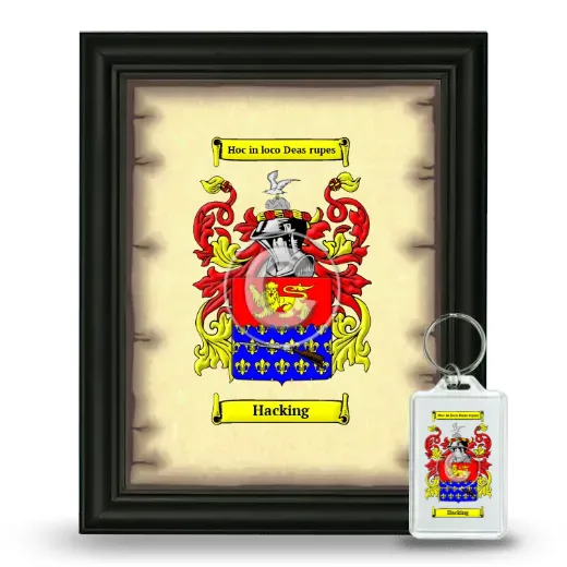 Hacking Framed Coat of Arms and Keychain - Black