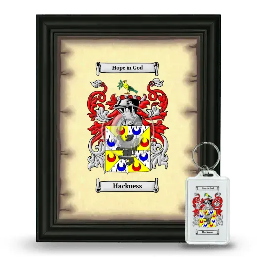 Hackness Framed Coat of Arms and Keychain - Black
