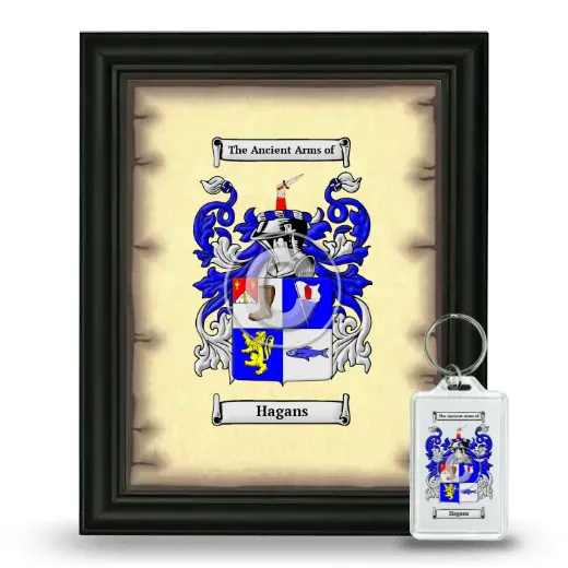 Hagans Framed Coat of Arms and Keychain - Black