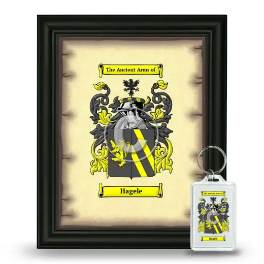 Hagele Framed Coat of Arms and Keychain - Black