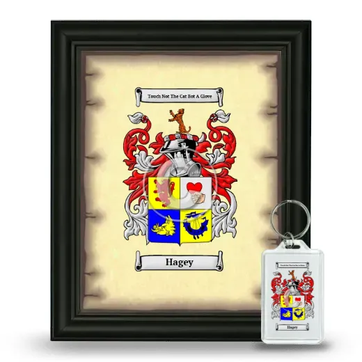 Hagey Framed Coat of Arms and Keychain - Black