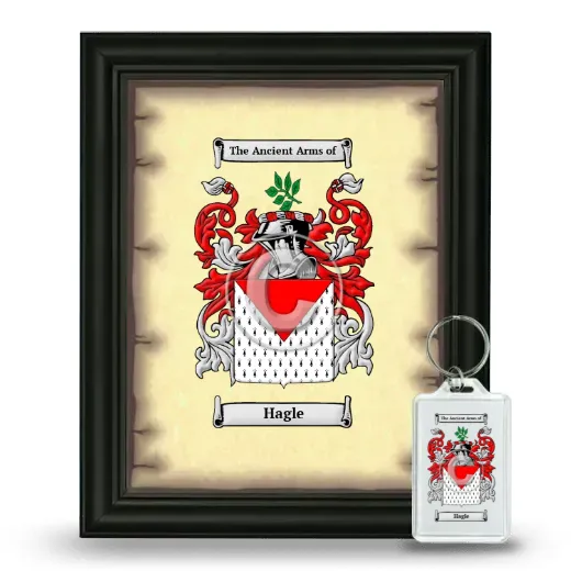 Hagle Framed Coat of Arms and Keychain - Black