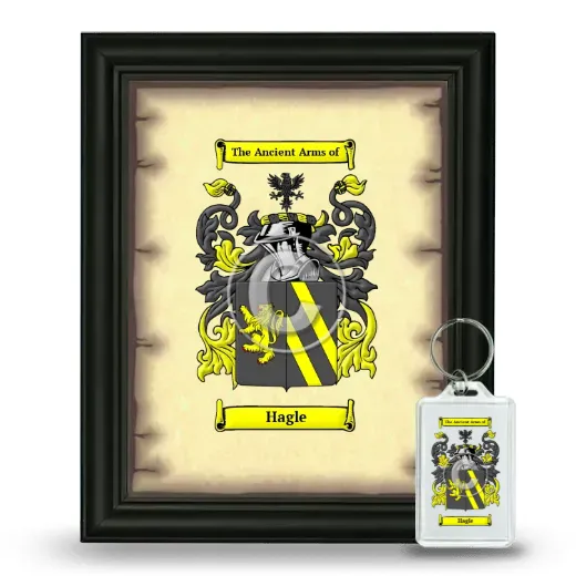 Hagle Framed Coat of Arms and Keychain - Black