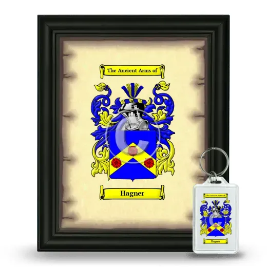 Hagner Framed Coat of Arms and Keychain - Black