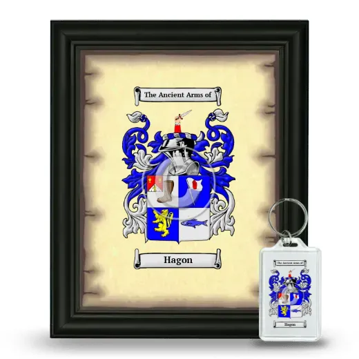 Hagon Framed Coat of Arms and Keychain - Black