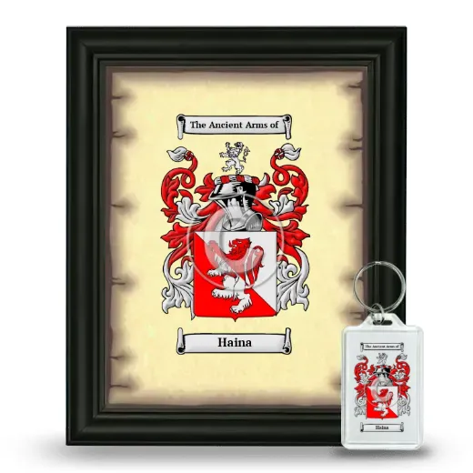 Haina Framed Coat of Arms and Keychain - Black