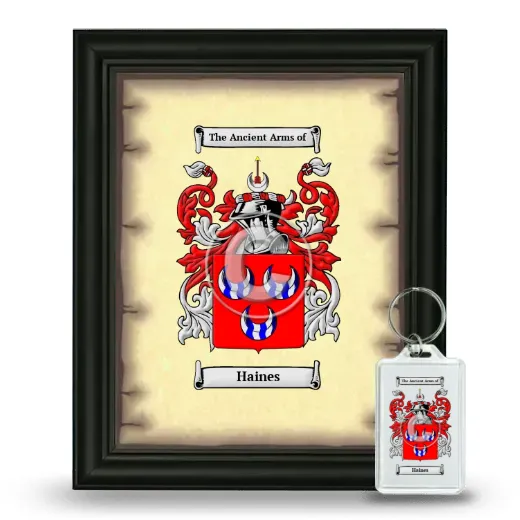 Haines Framed Coat of Arms and Keychain - Black