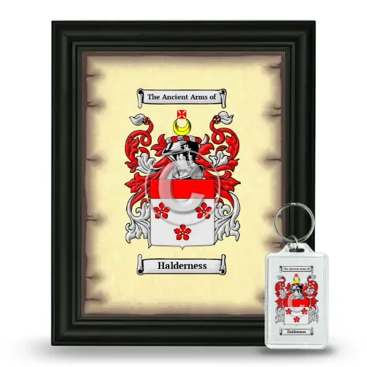 Halderness Framed Coat of Arms and Keychain - Black