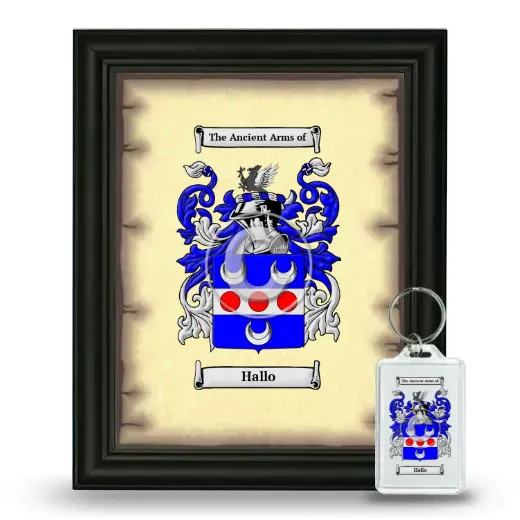Hallo Framed Coat of Arms and Keychain - Black