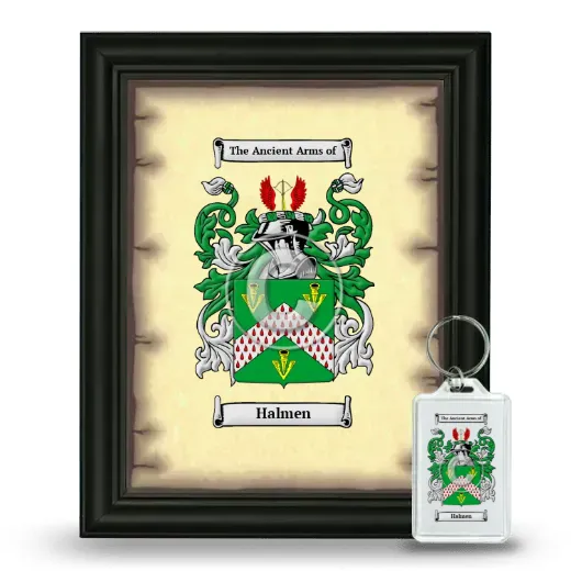 Halmen Framed Coat of Arms and Keychain - Black