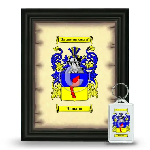 Hamann Framed Coat of Arms and Keychain - Black