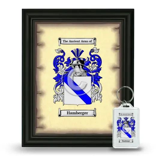 Hamberger Framed Coat of Arms and Keychain - Black