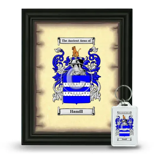 Hamill Framed Coat of Arms and Keychain - Black