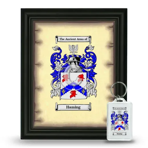 Haming Framed Coat of Arms and Keychain - Black