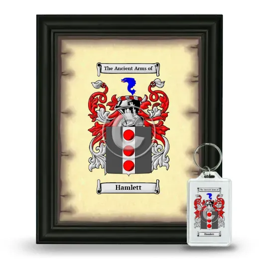 Hamlett Framed Coat of Arms and Keychain - Black