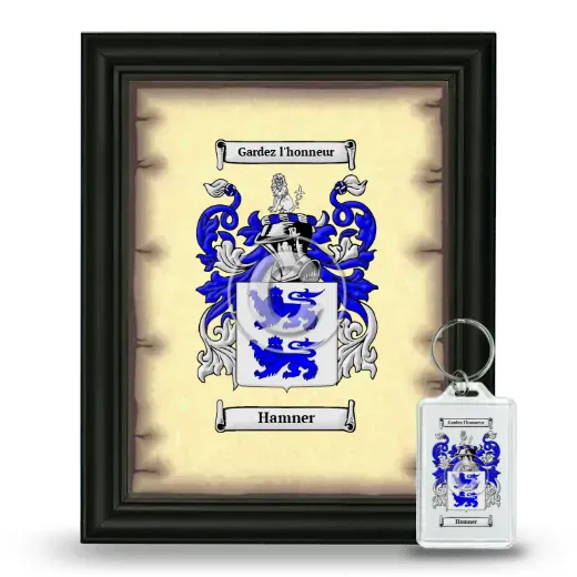 Hamner Framed Coat of Arms and Keychain - Black