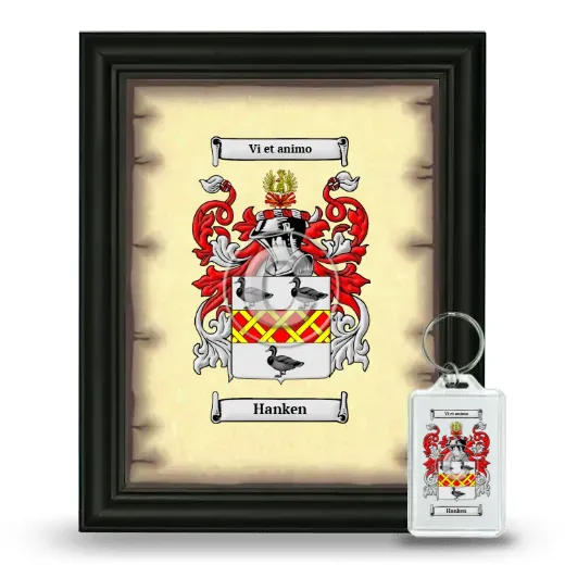 Hanken Framed Coat of Arms and Keychain - Black