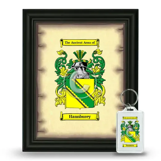 Hannburey Framed Coat of Arms and Keychain - Black
