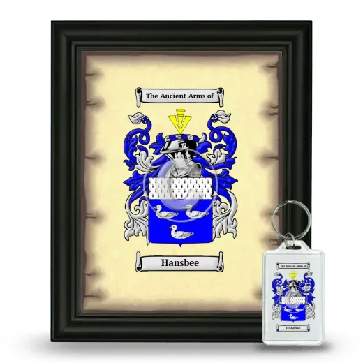 Hansbee Framed Coat of Arms and Keychain - Black