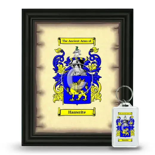 Hanwrite Framed Coat of Arms and Keychain - Black