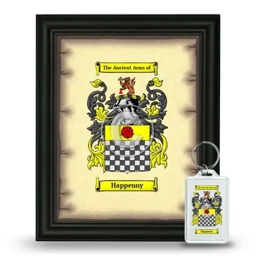Happenny Framed Coat of Arms and Keychain - Black