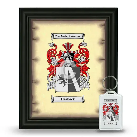 Harbeck Framed Coat of Arms and Keychain - Black