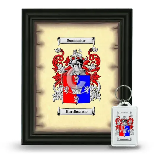 Hardboarde Framed Coat of Arms and Keychain - Black