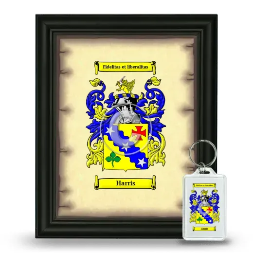 Harris Framed Coat of Arms and Keychain - Black