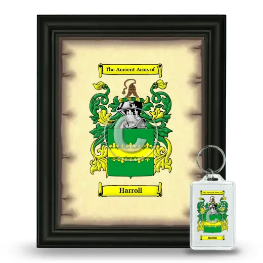 Harroll Framed Coat of Arms and Keychain - Black