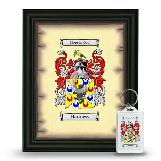 Hartness Framed Coat of Arms and Keychain - Black