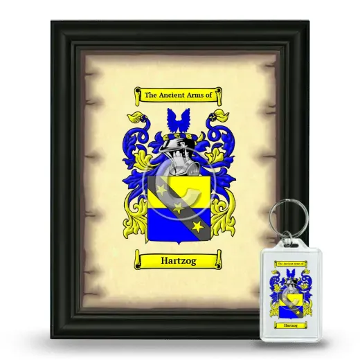 Hartzog Framed Coat of Arms and Keychain - Black