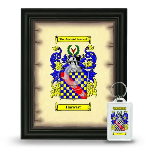 Harwart Framed Coat of Arms and Keychain - Black