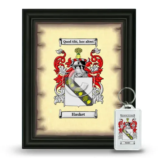 Hasket Framed Coat of Arms and Keychain - Black