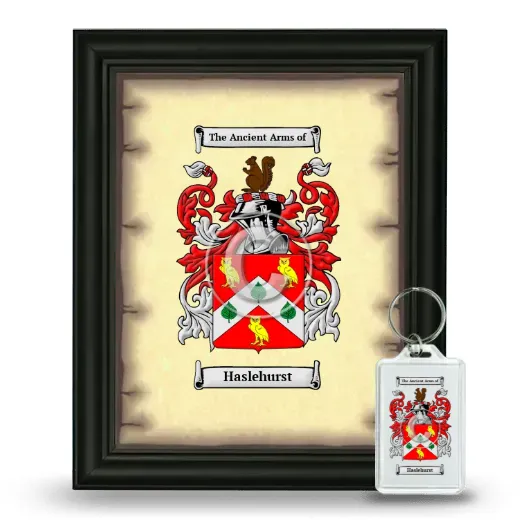 Haslehurst Framed Coat of Arms and Keychain - Black